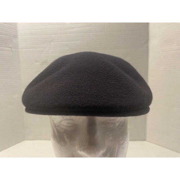 Lacoste Plain Beret Hat Cap Wool Blend Paperboy Unisex Size M Navy Blue FRANCE - Picture 2 of 8